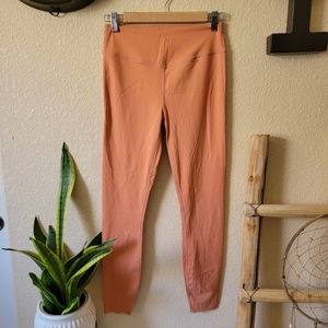 Varley High-Rise June Laser Cut Peach Leggings size S